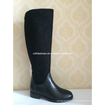 Flat Comfort Lange Damen Leder Stiefel für Mode Lady